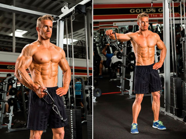 Отведение руки в сторону на блоке Отведение руки в сторону на блоке