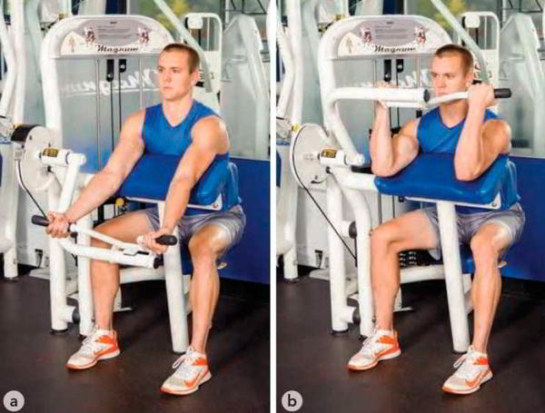 Сгибание рук в тренажере Сгибание рук в тренажере