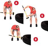 Сендбег, кувалда и автопокрышка: тренируем руки и торс