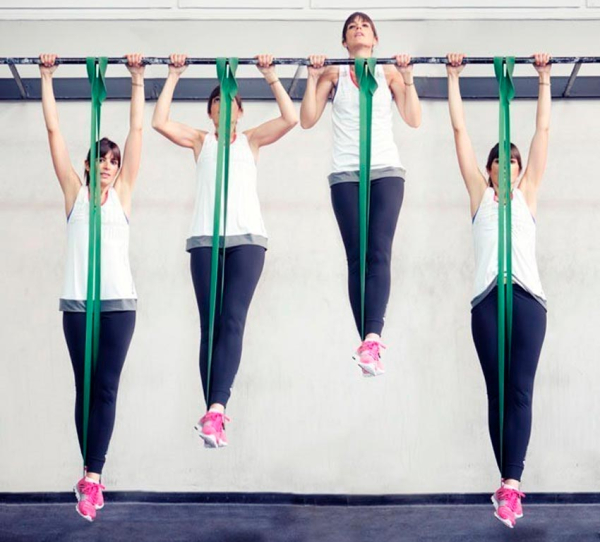 Подтягивание с резинкой на турнике