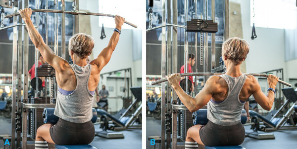 Тяга верхнего блока к груди широким хватом. Техника Тяга верхнего блока к груди широким хватом. Техника