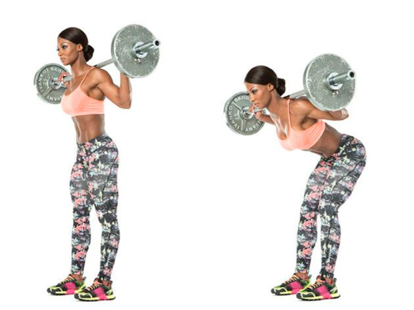 Наклоны со штангой на плечах