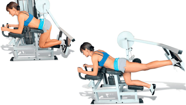 Отведение ноги назад в тренажере