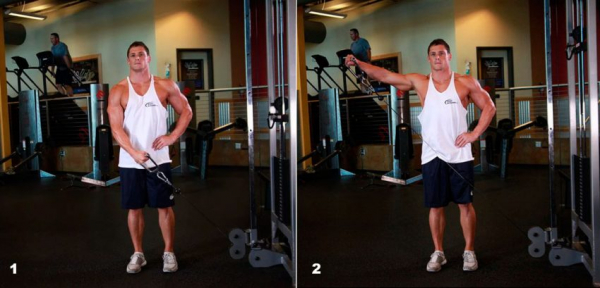 Отведение руки в сторону на блоке Отведение руки в сторону на блоке