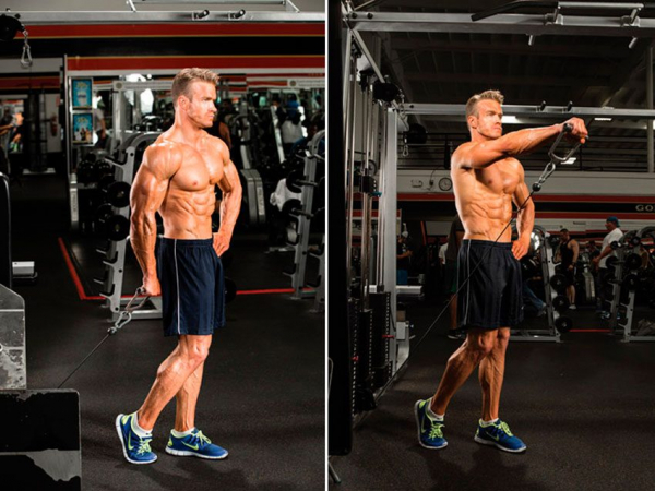 Отведение руки в сторону на блоке Отведение руки в сторону на блоке